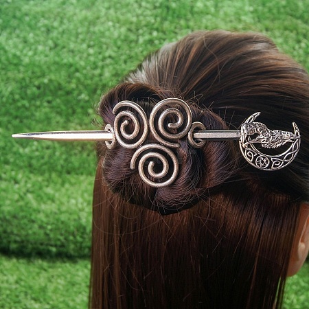 Antique Silver Viking Hair Sticks Hair Pin PW-WG2F806-11-1