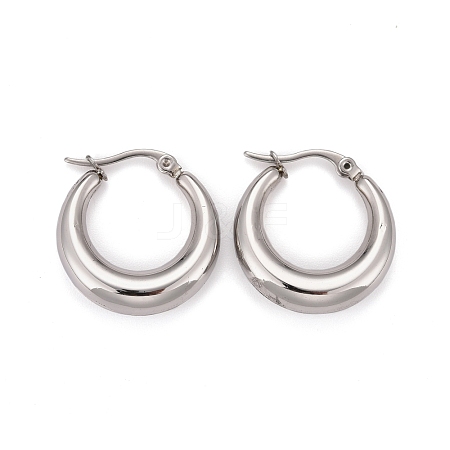 Ring 304 Stainless Steel Hoop Earrings EJEW-O032-13P-1