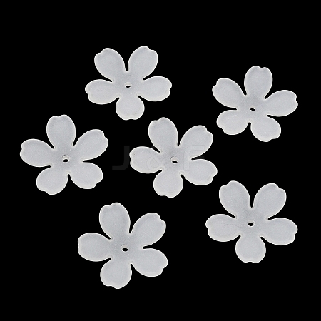 5-Petal Frosted Acrylic Bead Caps SACR-F016-01A-1