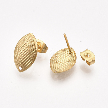 PVD Vacuum Plating 304 Stainless Steel Stud Earring Findings STAS-S079-70A-1