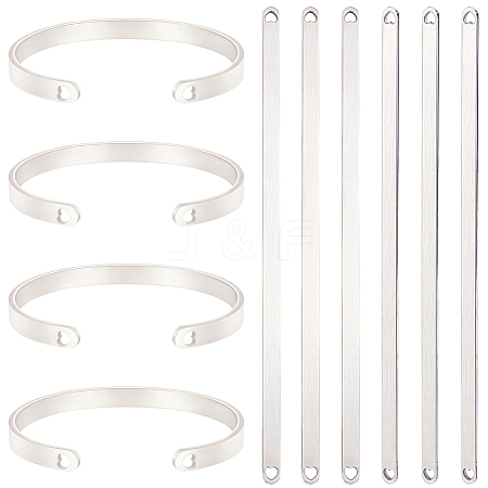 6Pcs Stainless Steel Blank Cuff Bangles MAK-BBC0001-32P-1