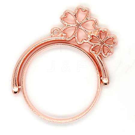 Zinc Alloy Open Back Bezel Pendants(rotatable) PALLOY-WH0076-77RG-RS-1