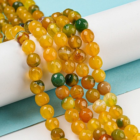 Natural Agate Beads Strands G-E469-02-6mm-1
