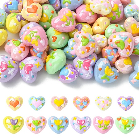 24Pcs 12 Styles Freehand Acrylic Beads FIND-YW0011-36-1