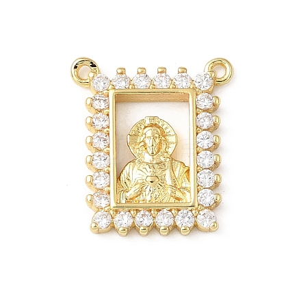 Religion Brass Micro Pave Cubic Zirconia Pendants KK-E799-02B-G-1