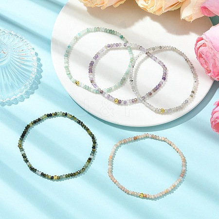 Natural Gemstone Beaded Stretch Bracelets for Women Men BJEW-JB14131-1