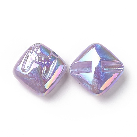Rainbow Iridescent Plating Acrylic Beads LS-OACR-A010-06A-1