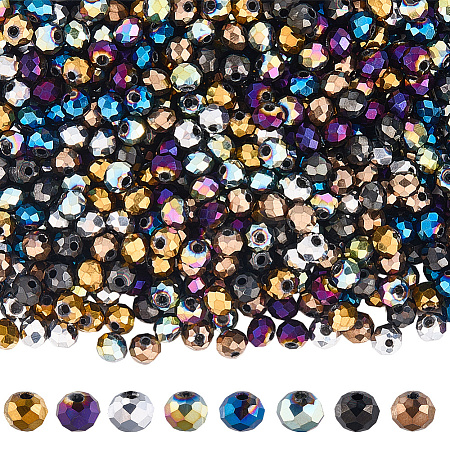 Electroplate Transparent Glass Beads Strands EGLA-LT0001-02B-1
