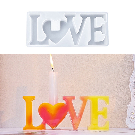 Word LOVE DIY Candle Holder Silicone Molds SIL-F008-02C-1
