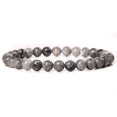 Synthetic Labradorite Round Beaded Stretch Bracelet SF8562-32-1-1