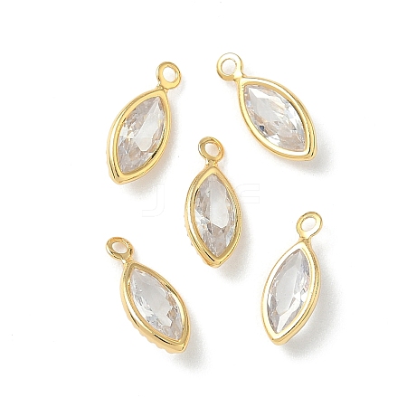 Brass Micro Pave Cubic Zirconia Horse Eye Charms KK-Z136-32G-01-1