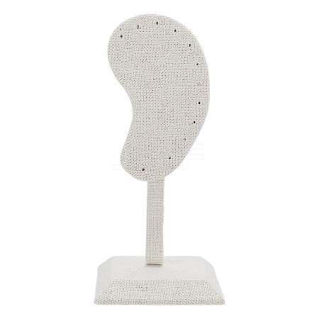Ear Shaped Line & Wood Earrings Display Stands ODIS-WH0061-66-1