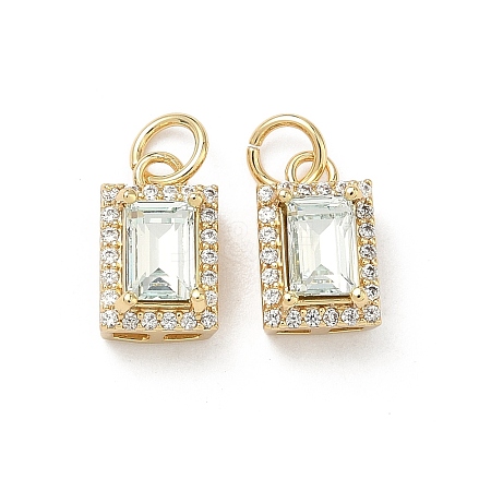 Brass Micro Pave Cubic Zirconia Pendants KK-C252-02F-G-1