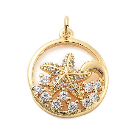 Brass Micro Pave Cubic Zirconia Pendants KK-L209-082G-1