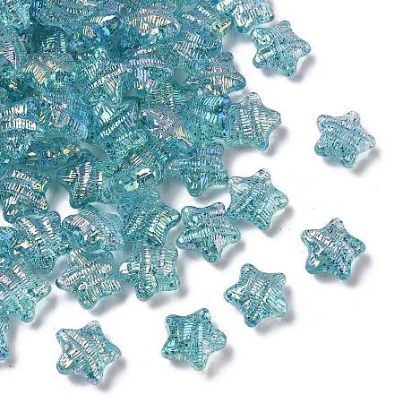 UV Plating Transparent Acrylic Beads OACR-G051-01G-1