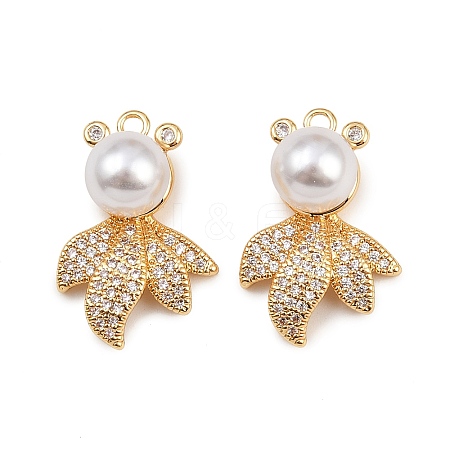 Brass Micro Pave Cubic Zirconia Pendants KK-A274-19G-1