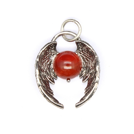 Natural Carnelian(Dyed & Heated) Pendants PW-WGE824C-05-1