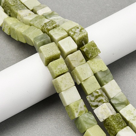 Natural Jade Beads Strands G-B155-C06-8x8mm-1