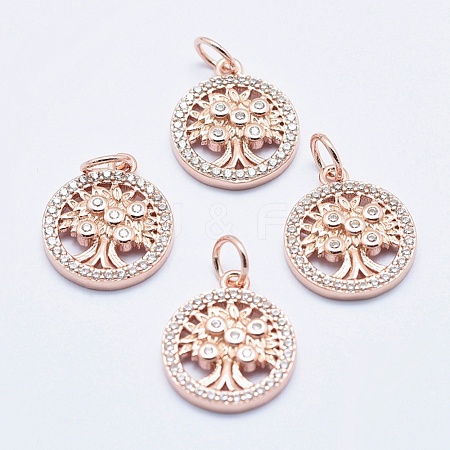 Brass Micro Pave Cubic Zirconia Charms RB-I078-68RG-NR-1