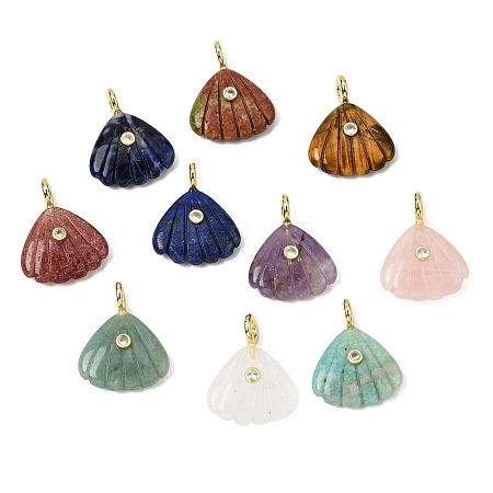 Natural Mixed Stone Carved Pendants G-C282-05-1