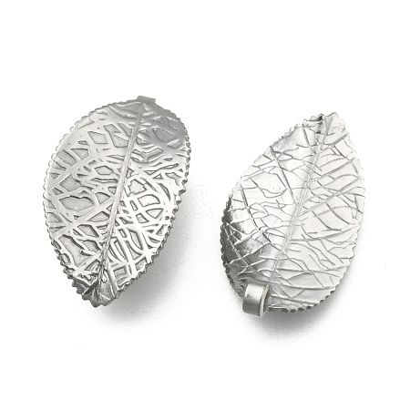 Tarnish Resistant 304 Stainless Steel Leaf Pendants STAS-S040-07P-1