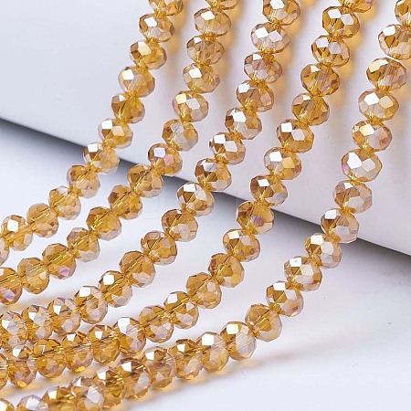 Electroplate Glass Beads Strands EGLA-A034-T3mm-B05-1