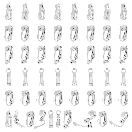 Unicraftale 50Pcs 5 Style 201 & 304 Stainless Steel Clip-on Earring Converters Findings STAS-UN0038-19-1