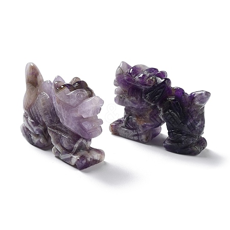 Natural Amethyste Carved Healing Dragon Figurines DJEW-F025-02A-1