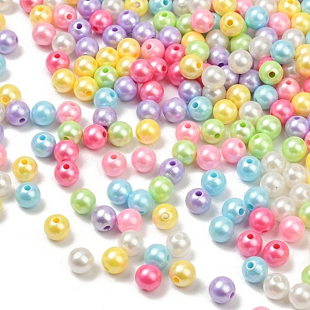 Opaque Acrylic Imitation Pearl Beads OACR-B031-55-8mm-1