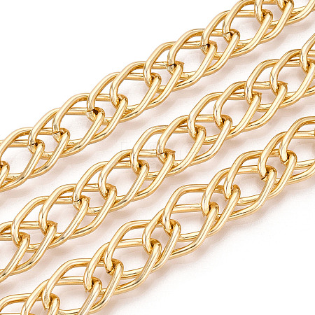 Aluminium Two Tone Rhombus Link Chains CHA-N004-05G-1