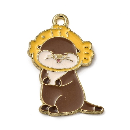 Golden Plated Alloy Enamel Pendants LS-ENAM-L049-02G-01-1