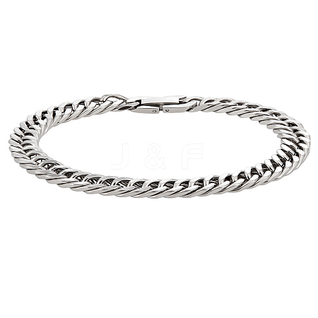 1Pc 304 Stainless Steel Cuban Link Chains Bracelets for Men & Women BJEW-LP0001-13B-P-1