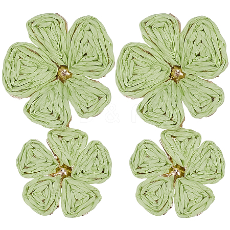 1 Pair Alloy Raffia Grass Stud Earrings EJEW-SP0001-19A-1