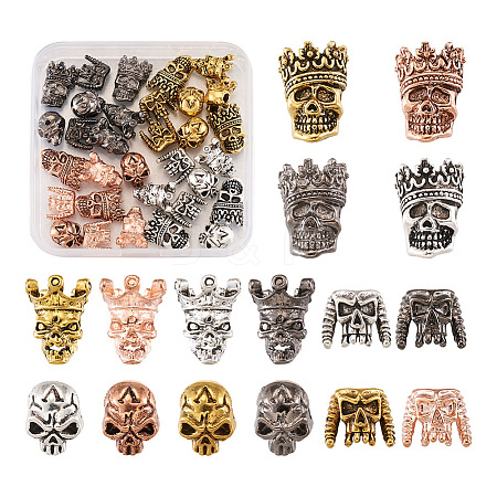 Fashewelry 32Pcs 16 Styles Tibetan Style Alloy Beads FIND-FW0001-13-1