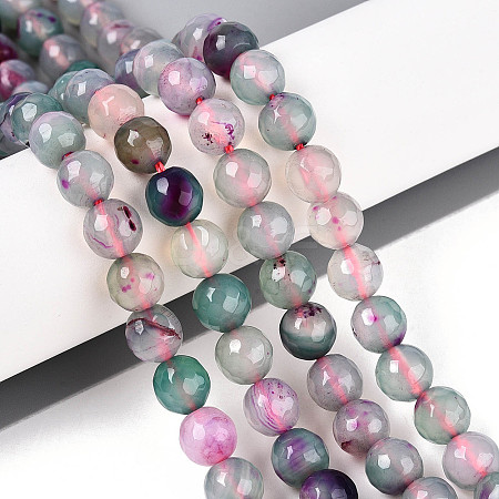 Natural Agate(Dyed & Heated) Beads Strands G-T139-8mm-88C-1