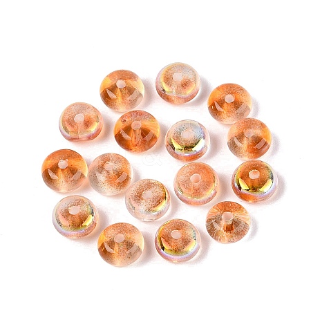 Baking Paint Electroplate Transparent Glass Beads EGLA-Q141-01B-A04-1