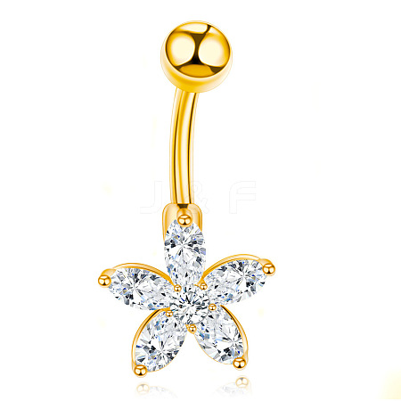 Clear Cubic Zirconia Belly Button Rings WG9960A-33-1