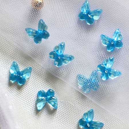 Transparent Flat Back Resin Rhinestone Cabochons CRES-WH0002-09H-1