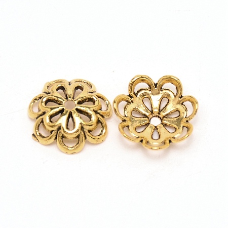 Multi-Petal Tibetan Style Alloy Bead Caps FIND-WH0100-34C-AG-1