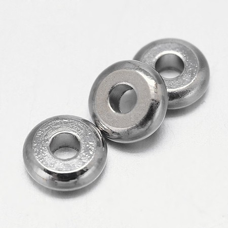 Flat Round Brass Spacer Beads LS-KK-E738-65A-P-1