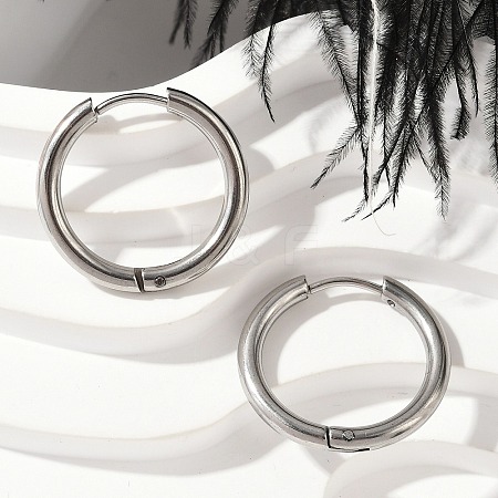 202 Stainless Steel Huggie Hoop Earrings EJEW-F111A-20mm-P01-1