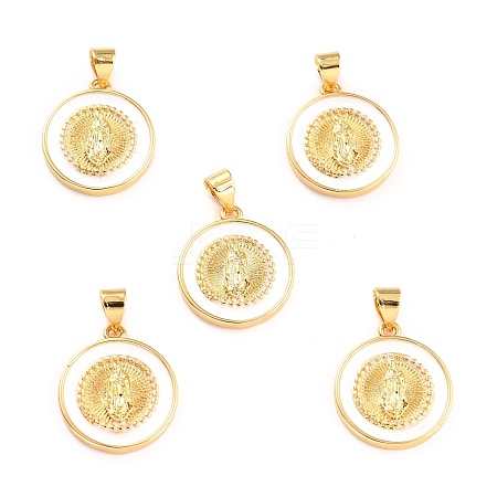 Brass Enamel Pendants KK-P209-02G-07-RS-1