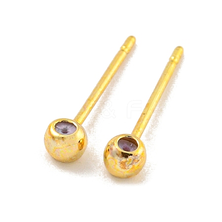 Brass Stud Earring Findings KK-U006-01G-01-1
