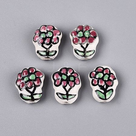 Handmade Porcelain Ceramic Beads PORC-Q005-08C-1