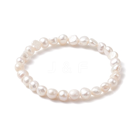 Natural Pearl Beaded Stretch Bracelets BJEW-JB10015-1