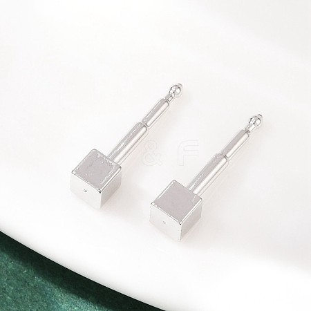 Brass Stud Earrings for Women EJEW-G441-05B-P-1