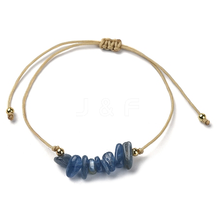 Natural Kyanite Chips Braided Bead Bracelets BJEW-JB09851-09-1