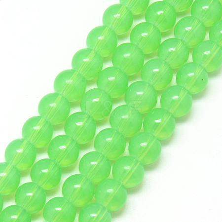 Baking Painted Glass Beads Strands X-DGLA-Q023-6mm-DB23-1