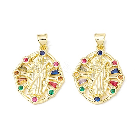 Rack Plating Brass Micro Pave Cubic Zirconia Pendants LS-KK-E278-11G-1