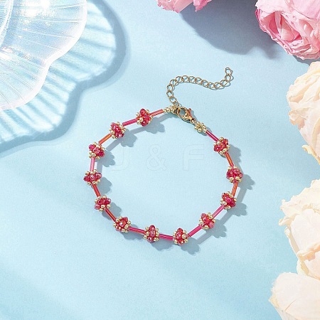 Glass Seed Beaded Bracelets for Women BJEW-MZ00216-02-1